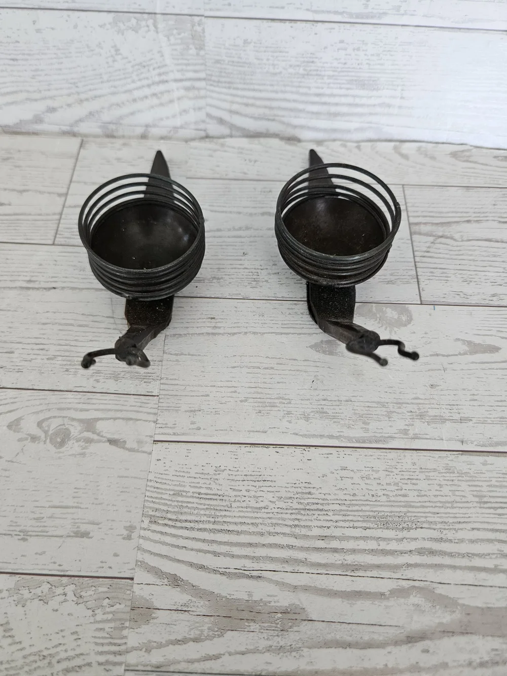 Vintage Metal Snail Candle Holders Set of 2